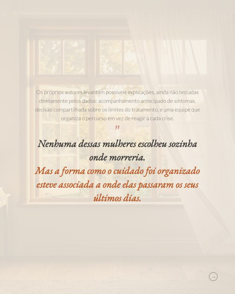 Câncer de mama avançado, trajetórias assistenciais em cuidados paliativos, slide 9