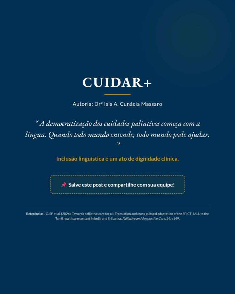 SPICT-4ALL: Quando a Tradução de uma Palavra Decide Quem Recebe Cuidados Paliativos