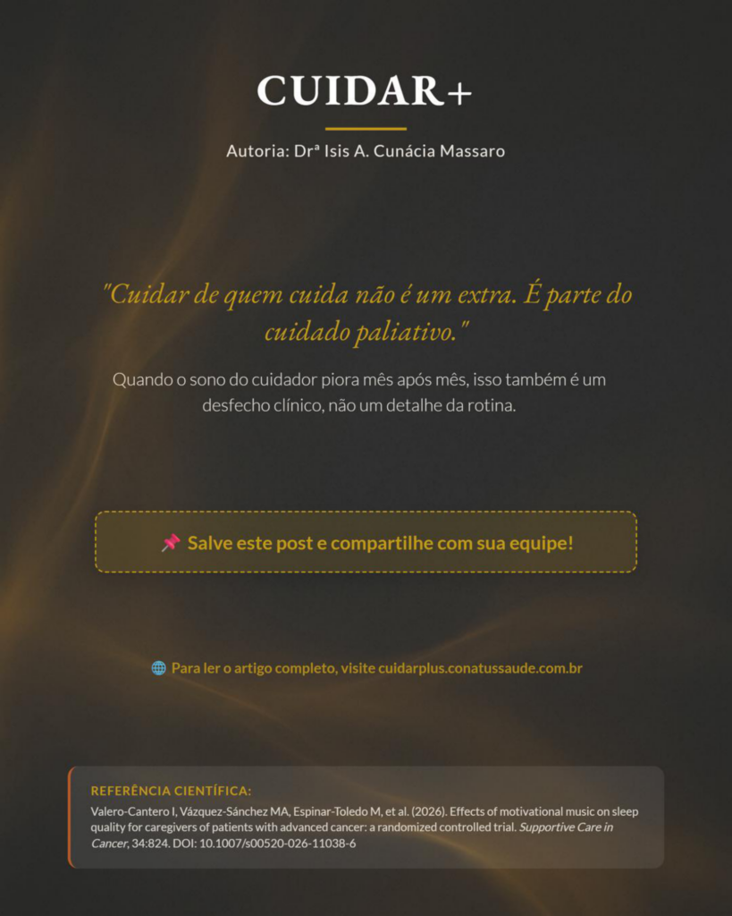 Música ao Dormir Contém a Piora do Sono de Cuidadores Familiares
