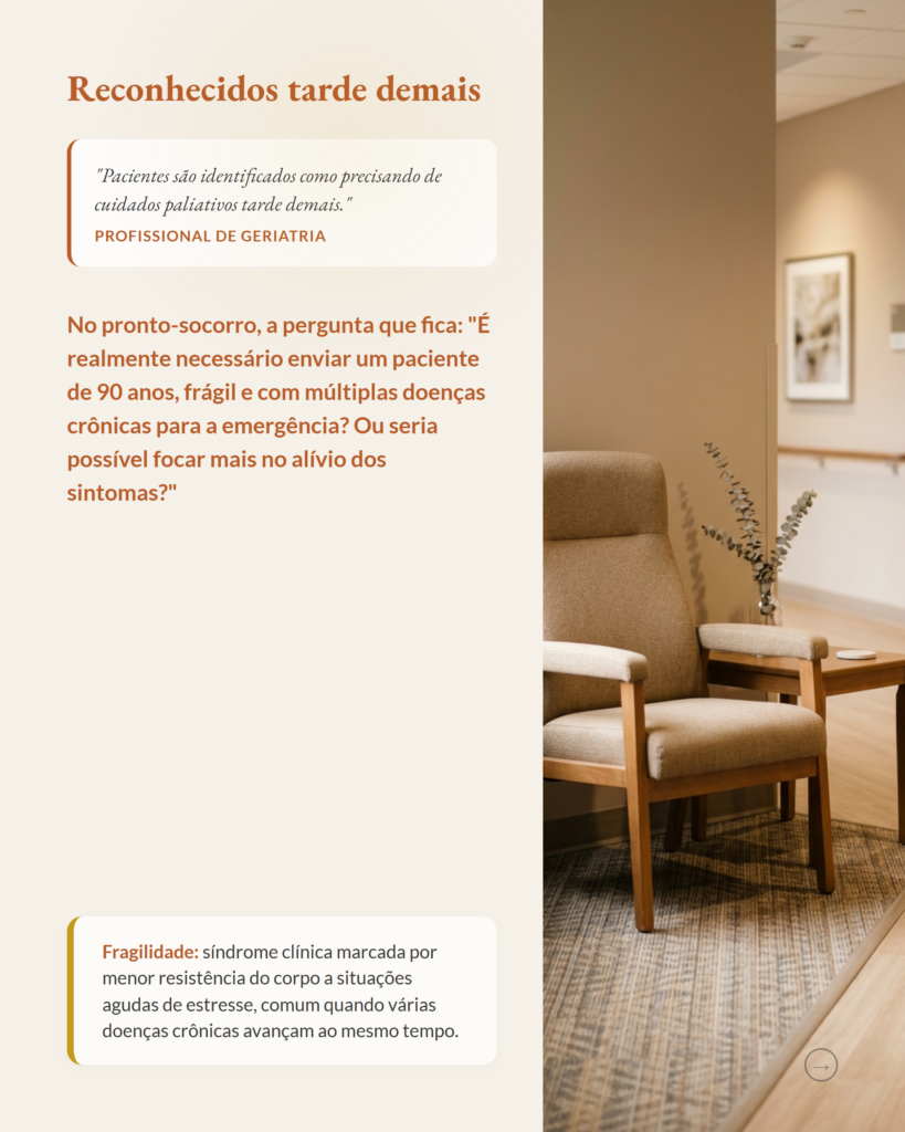 Cuidados paliativos tardios e visitas evitáveis ao pronto-socorro em idosos, slide 3