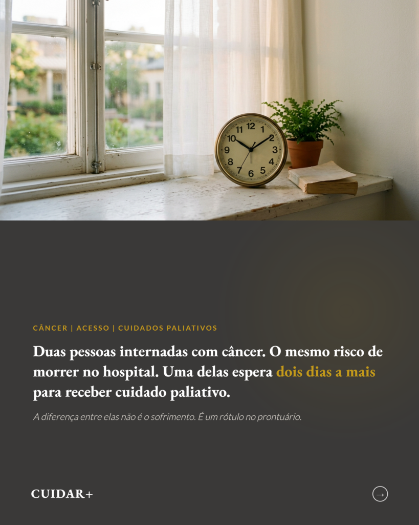 Cuidados paliativos e câncer sem metástase, encaminhamento tardio, slide 1