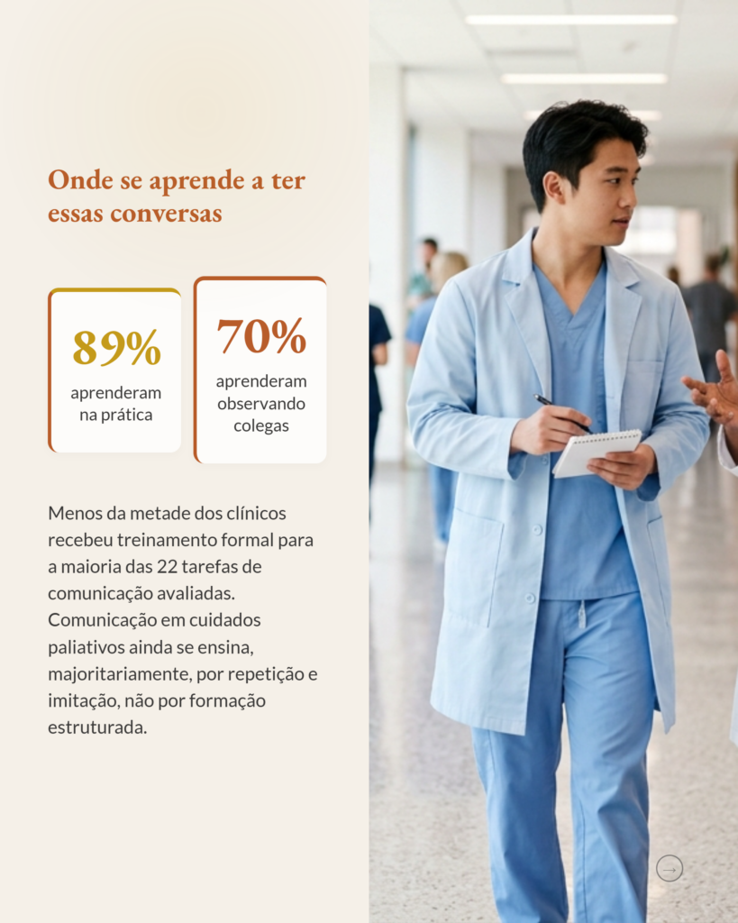 Comunicação em cuidados paliativos, competência comunicacional de clínicos, slide 5