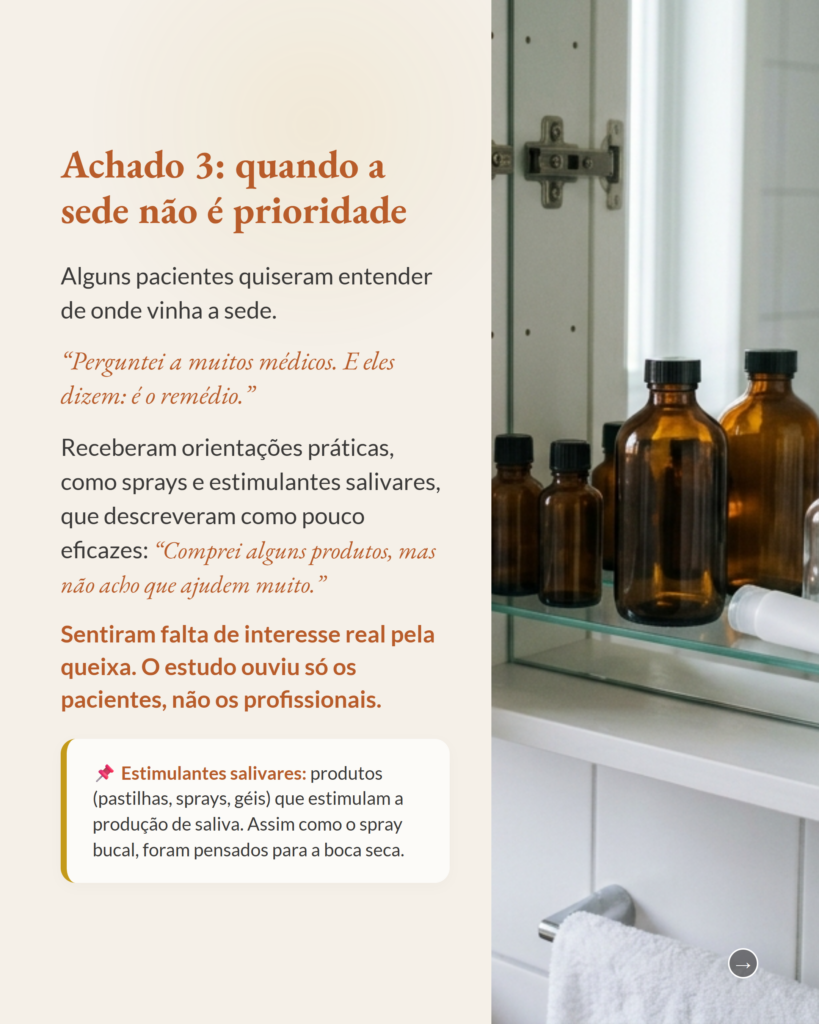 A sede em cuidados paliativos, sede e boca seca na experiência de pacientes em cuidado domiciliar, slide 5