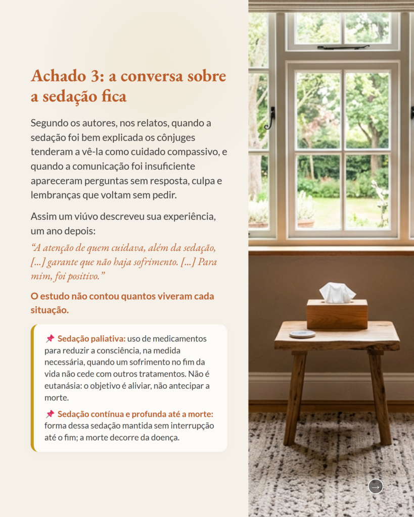 Luto conjugal após o câncer, sedação paliativa e registros narrativos de homens e mulheres, slide 5
