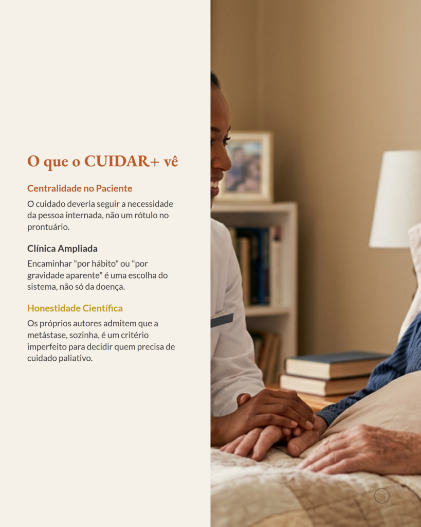 Cuidados paliativos e câncer sem metástase, encaminhamento tardio, slide 8
