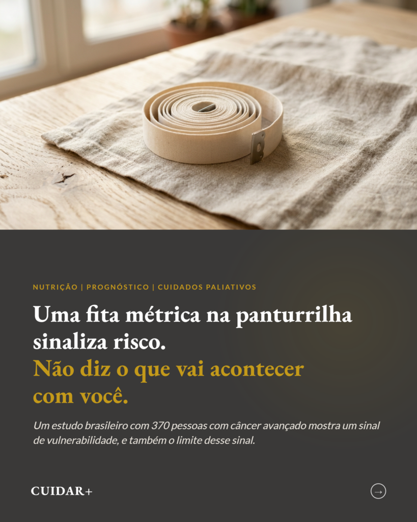 Circunferência da panturrilha, risco e prognóstico em pessoas com câncer avançado em cuidados paliativos, slide 1
