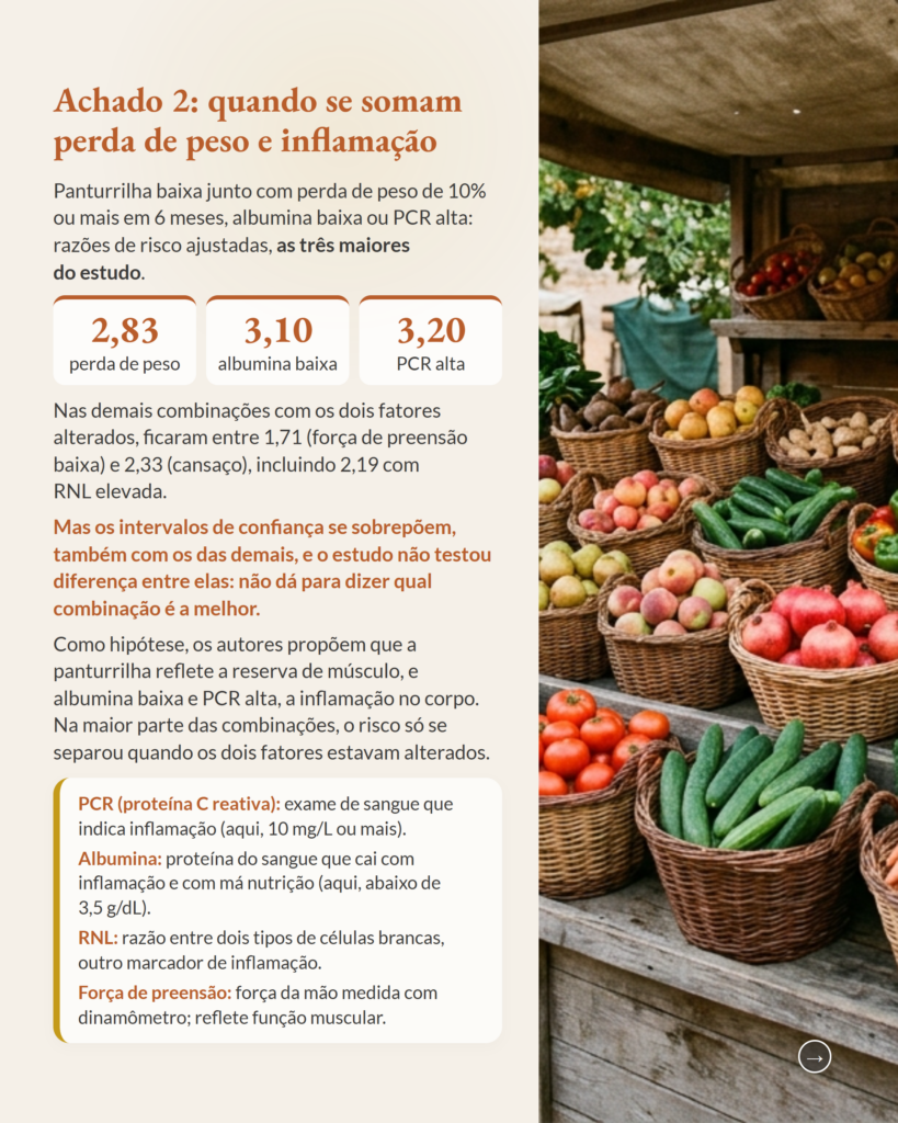 Circunferência da panturrilha, risco e prognóstico em pessoas com câncer avançado em cuidados paliativos, slide 5
