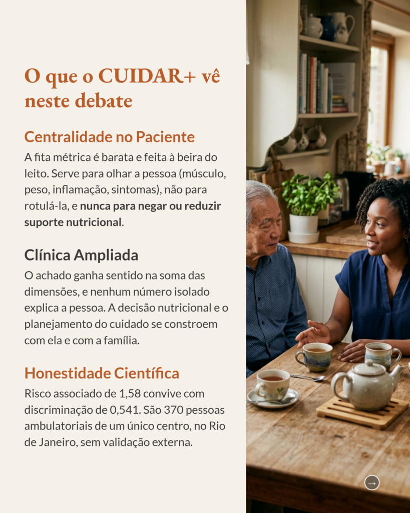 Circunferência da panturrilha, risco e prognóstico em pessoas com câncer avançado em cuidados paliativos, slide 8