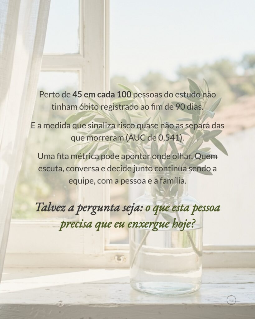 Circunferência da panturrilha, risco e prognóstico em pessoas com câncer avançado em cuidados paliativos, slide 9